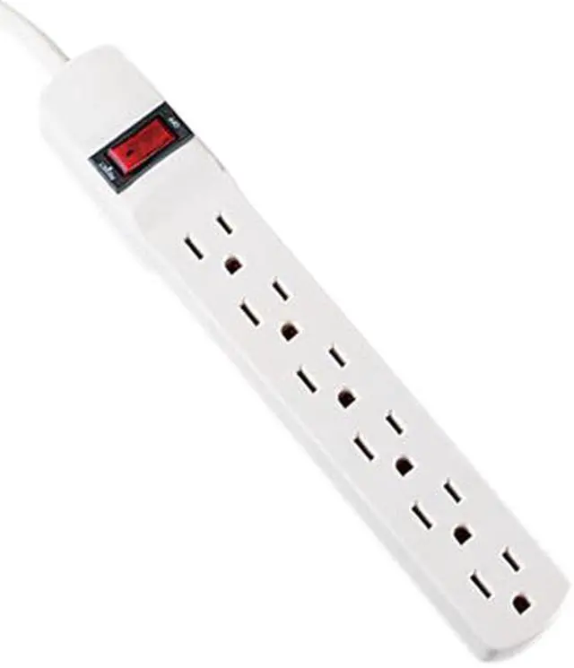 Main image of Innovera Six-Outlet Power Strip, 6-Foot Cord, 1-15/16 x 10-3/16 x 1-3/16, Ivory