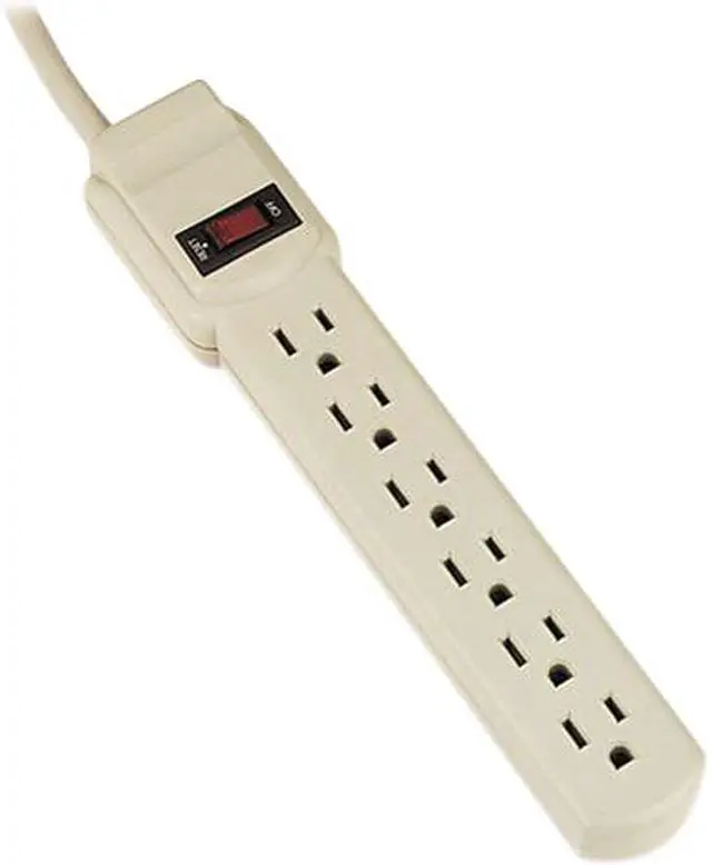 Main image of Innovera Six-Outlet Power Strip, 4-Foot Cord, 1-15/16 x 10-3/16 x 1-3/16, Ivory