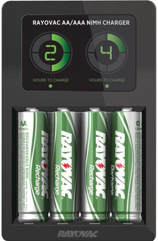 Main image of RAYOVAC PS332-4B LCD Smart Charger with 4 AA NiMH Low Self-Discharge Battery