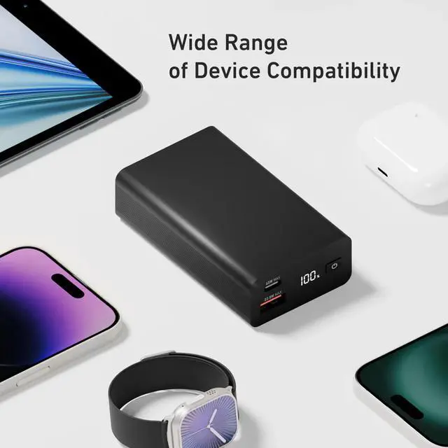 Alt view image 7 of 8 - CODi 65W Laptop & Device Power Bank - 20,000mAh Portable Battery Pack with USB-C PD, USB-A Output, LCD Display, Fast Charging for Laptops & Mobile Devices