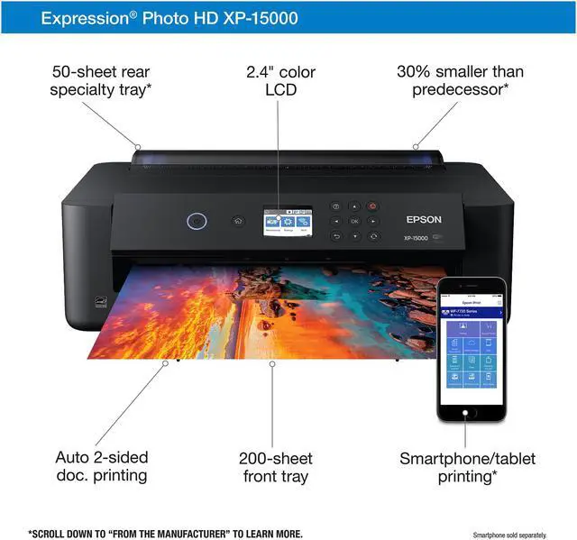 Alt view image 4 of 8 - Epson Expression Photo HD XP-15000 Wireless Color Wide-format Printer