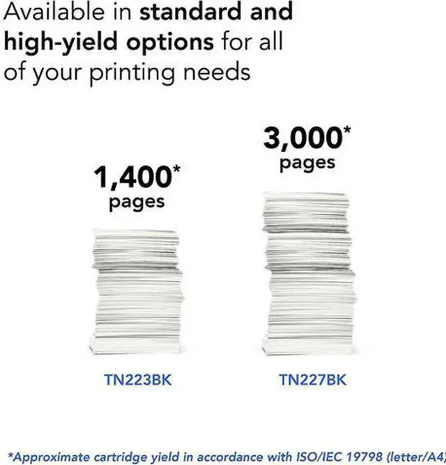 Alt view image 3 of 7 - Brother International - TN227BK - Brother Genuine TN-227BK High Yield Black Toner Cartridge - Laser - High Yield - 3000 Pages