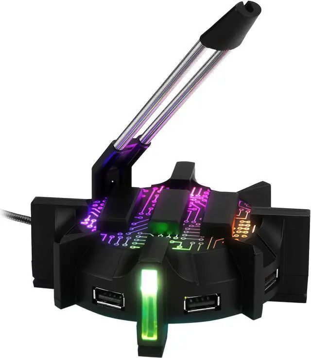 (未使用･未開封品)　ENHANCE Gaming Mouse Bungee フレキシブルアームによるコード管理用2.0 USBハブ (ブルー) kmdlckf Amazon | ENHANCE Gaming Mouse Bungee フレキシブルアーム