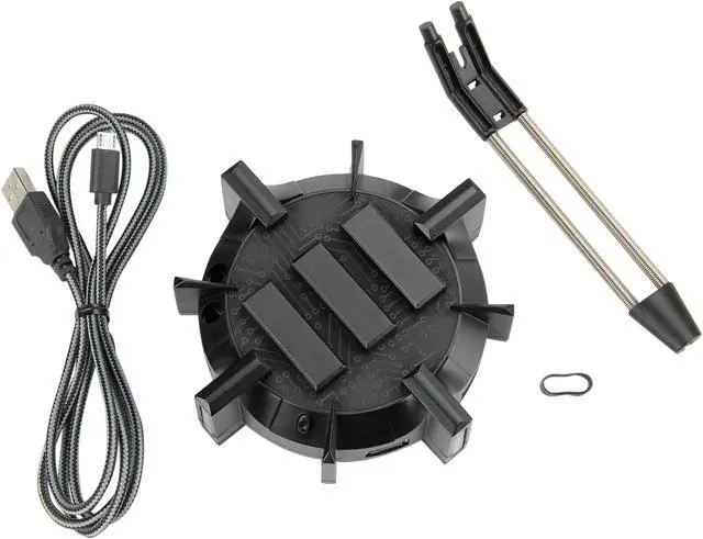Alt view image 5 of 7 - Enhance Pro Gaming Mouse Bungee Cable Holder - 4 Port Desktop USB Hub, 7 LED Modes, and increased Wire Management Support