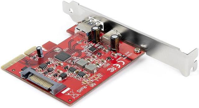 Alt view image 3 of 3 - StarTech.com 2-Port 10Gbps USB-A & USB-C PCIe Card Adapter - USB 3.2 Gen 2 PCI Express Expansion Add-On Card - Windows, macOS, Linux