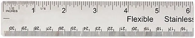 Main image of Universal Stainless Steel Ruler w/Cork Back and Hanging Hole 12" Silver 59023