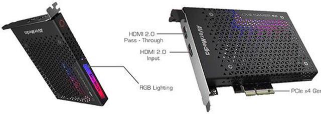 Alt view image 4 of 5 - AVerMedia Live Gamer 4K - 4Kp60 HDR Capture Card, Ultra-Low Latency for Broadcasting and Recording PS4 Pro and Xbox One X, PCIe Gen2x4 (GC573)
