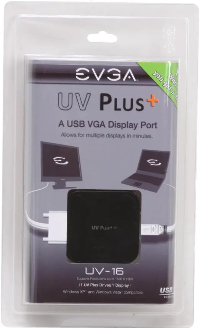 Alt view image 7 of 7 - eVGA 100-U2-UV16-A1 UV Plus USB VGA Adapter