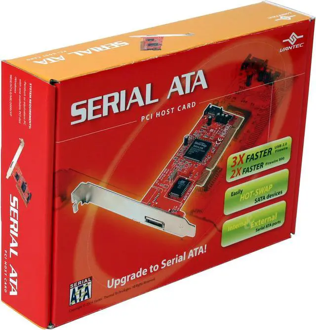 Alt view image 4 of 4 - VANTEC 2-Port SATA II-150 PCI Host Card Model UGT-ST200