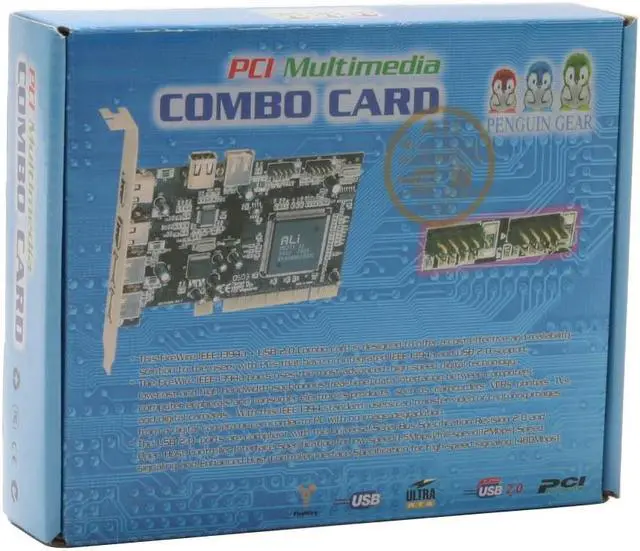 Alt view image 6 of 7 - Penguin Gear PCI USB2.0 & 1394A 4+2(6-Port) Combo Add-On Card Model PG-COM-303