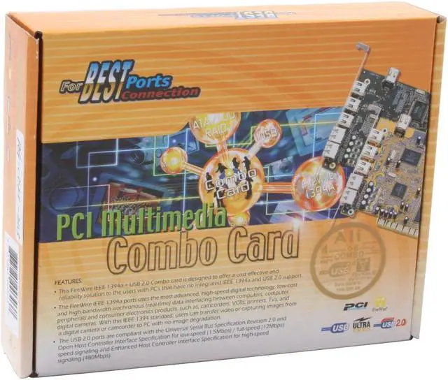 Alt view image 7 of 7 - Penguin Gear PCI USB2.0 & 1394A 4+2(6-Port) Combo Add-On Card Model PG-COM-303