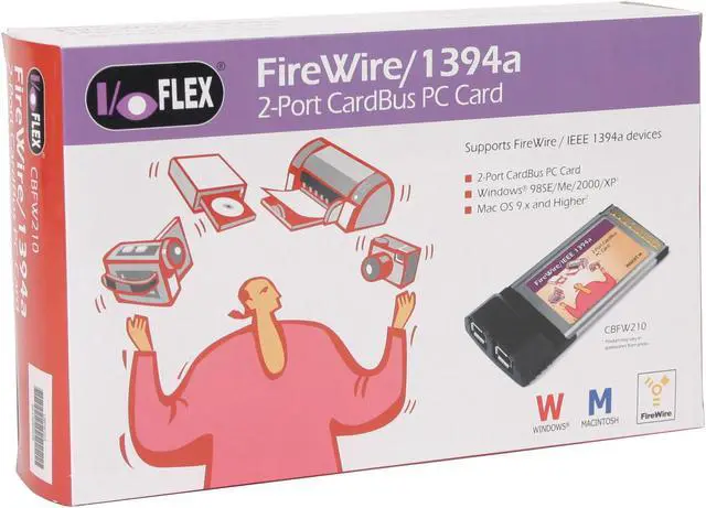 Alt view image 5 of 5 - Koutech IO-CBFW210 IEEE 1394 PCMCIA Card 2 x IEEE 1394