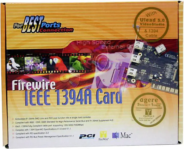 Alt view image 4 of 4 - Link Depot AGERE (Lucent) IEEE 1394A 3+1 Port PCI Card Model USS-IE4