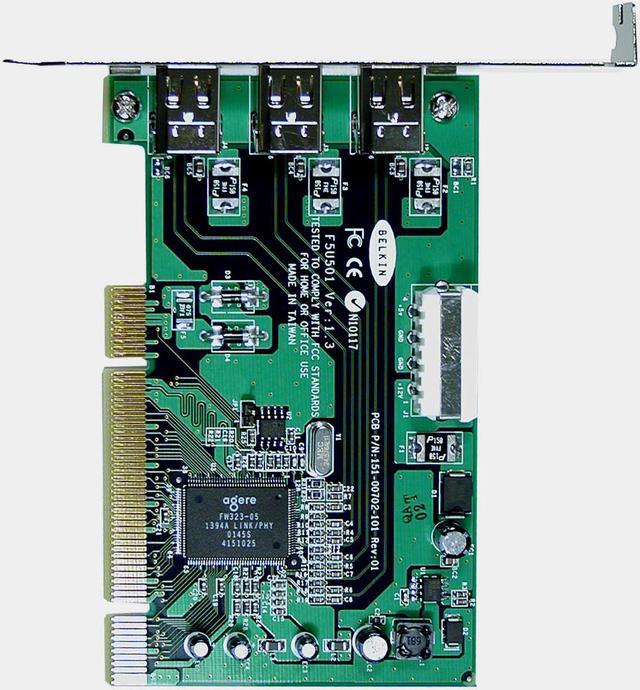Alt view image 2 of 4 - BELKIN FireWire 3-Port PCI Card Model F5U501