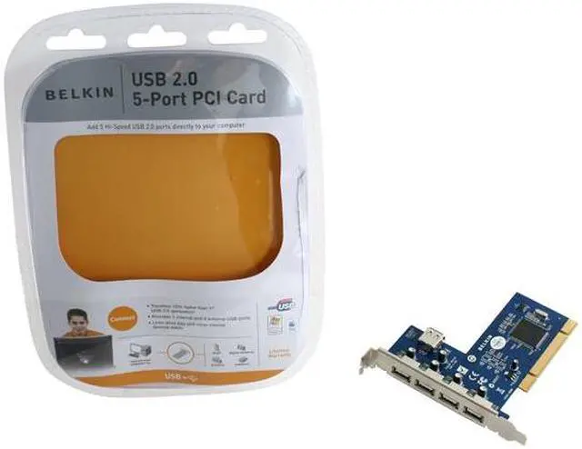 Alt view image 6 of 6 - BELKIN Hi-Speed USB 2.0 5-Port PCI Card Model F5U220v1