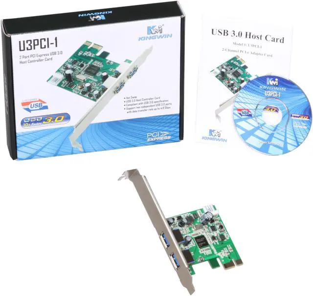 Alt view image 5 of 5 - KINGWIN U3PCI-1 2 Ports PCIE USB 3.0 Host Controller Card