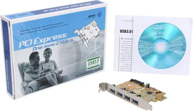 Alt view image 5 of 5 - SUNIX USB4300NS USB3.0 4-port PCI Express Host Controller with SATA Power Connector