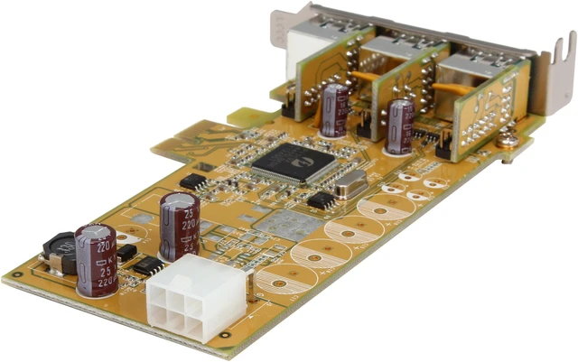 Alt view image 5 of 6 - SUNIX 3-port 12V Powered USB PCI Express Low Profile Add-On Card Model PUB0300XL