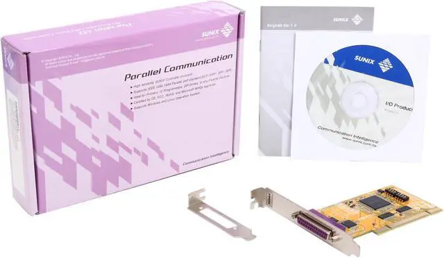 Alt view image 5 of 5 - SUNIX 1-port Remap IEEE1284 Parallel Universal PCI Board Model PAR5008R+L