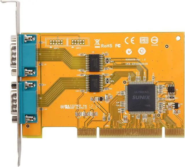 Alt view image 3 of 5 - SUNIX 2-port RS-232 Universal PCI Serial Remap Board Model SER5037D
