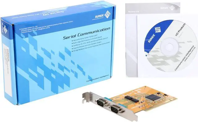 Alt view image 5 of 5 - SUNIX 2-port RS-232 Universal PCI Serial Remap Board Model SER5037D