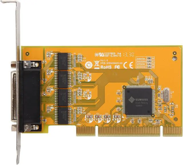 Alt view image 3 of 5 - SUNIX 4-port RS-232 Universal PCI Serial Board Model SER5056A+L