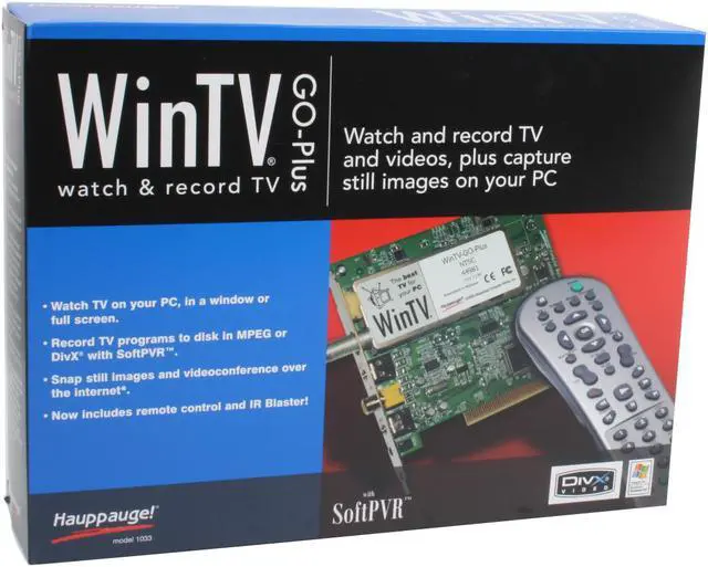 Alt view image 7 of 7 - Hauppauge WinTV-Go-Plus Tuner Card 1033 PCI Interface