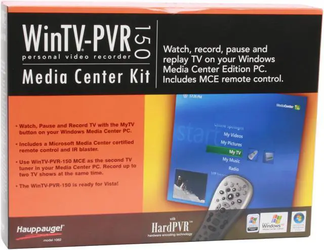 Alt view image 10 of 10 - Hauppauge WinTV-PVR-150 MCE Kit Tuner Card w/MCE Remote 1062 PCI Interface