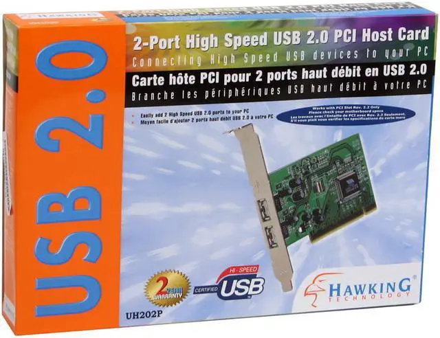 Alt view image 4 of 4 - HAWKING 2-Port High Speed USB 2.0 PCI Host Card Model UH202P