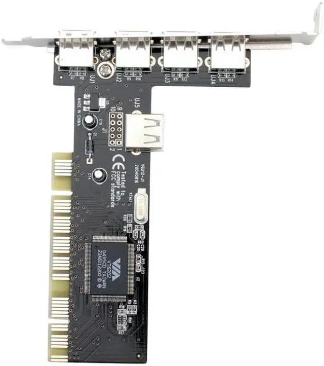Alt view image 3 of 6 - SYBA PCI USB 2.0 4+1 shared port controller card Model SD-VIA-5U