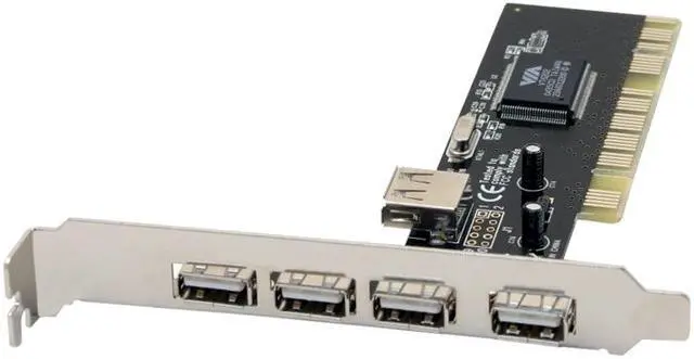 Main image of SYBA PCI USB 2.0 4+1 shared port controller card Model SD-VIA-5U