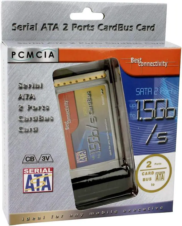 Alt view image 6 of 7 - SYBA SD-PCB-SATA SATA PCMCIA Card 2 x SATA
