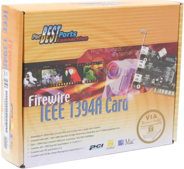 Alt view image 4 of 4 - SYBA PCI to Firewire 1394a 2+1 ports controller card (VIA) Model SD-VIA-3F