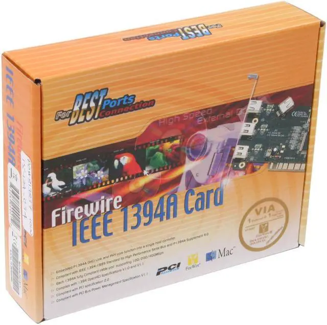 Alt view image 5 of 5 - SYBA IEEE 1394a FireWire PCI Card with Internal 9-pin Header Model SD-VIA-FW1E1H