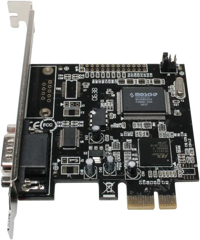Alt view image 3 of 6 - SYBA PCI-Express 1x Single RS-232 Serial Port Card, Moschip Chipset Model SD-PEX-NM1S
