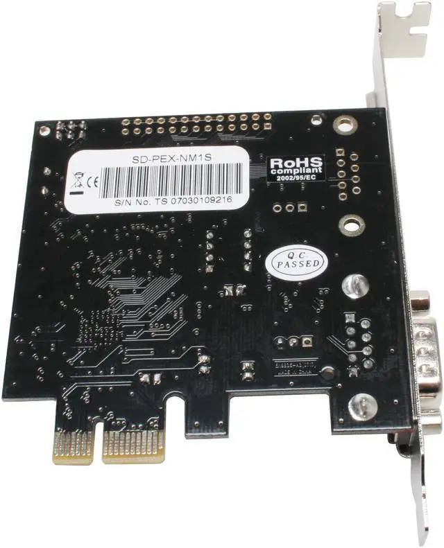 Alt view image 4 of 6 - SYBA PCI-Express 1x Single RS-232 Serial Port Card, Moschip Chipset Model SD-PEX-NM1S