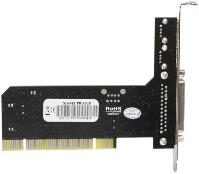 Alt view image 4 of 6 - SYBA PCI 32-bit High Speed USB 2.0 2x Ports and 1x Parallel Port Combo Card Model SD-NECPR-2U1P - OEM