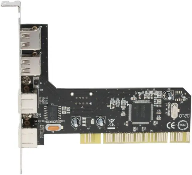 Alt view image 3 of 5 - SYBA PCI 32-bit High Speed USB 2.0 2x Ports and 2x PS2 Port Combo Card Model SD-NECPS-2U2PS2 - OEM
