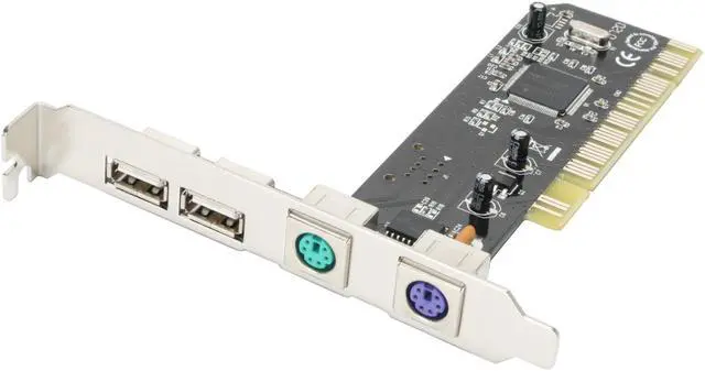 Main image of SYBA PCI 32-bit High Speed USB 2.0 2x Ports and 2x PS2 Port Combo Card Model SD-NECPS-2U2PS2 - OEM