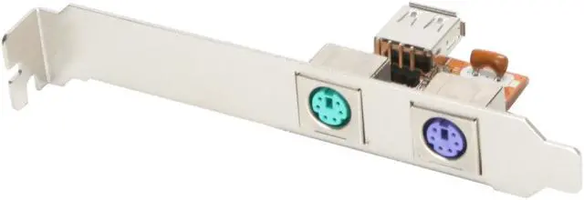 Main image of SYBA SD-PCI-UPS2 USB to Dual PS2 Adapter (Case Mounted version), PCI Bracket, via USB Header or Port - OEM