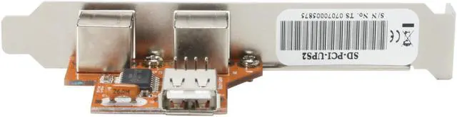 Alt view image 3 of 5 - SYBA SD-PCI-UPS2 USB to Dual PS2 Adapter (Case Mounted version), PCI Bracket, via USB Header or Port - OEM