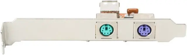 Alt view image 2 of 5 - SYBA SD-PCI-UPS2 USB to Dual PS2 Adapter (Case Mounted version), PCI Bracket, via USB Header or Port - OEM