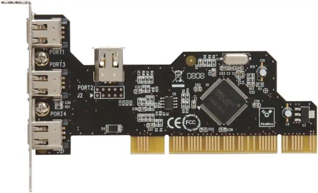 Alt view image 3 of 7 - SYBA PCI lower profile Firewire 1394a Controller Card Model SD-LP-NEC4F
