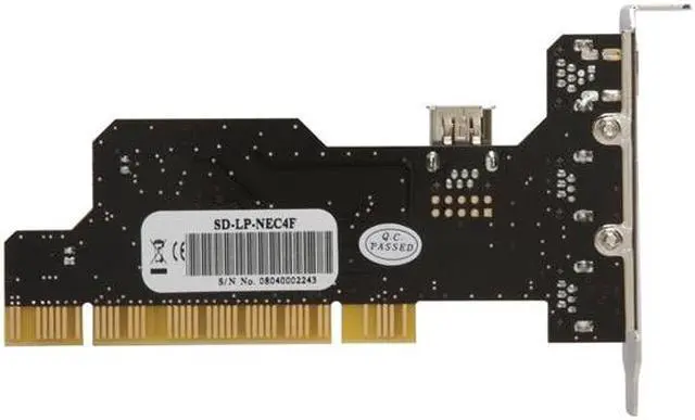 Alt view image 4 of 7 - SYBA PCI lower profile Firewire 1394a Controller Card Model SD-LP-NEC4F