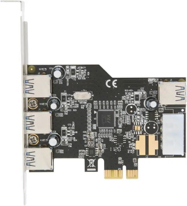 Alt view image 3 of 6 - SYBA USB 3.0 PCI-e Card with HDD Power Connector (3 + 1 Ports) Model SD-PEX20080
