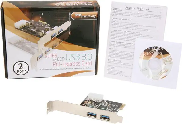 Alt view image 6 of 6 - SYBA USB 3.0 2-port PCI-e Card with 5V Molex Power Connector Model SD-PEX20093