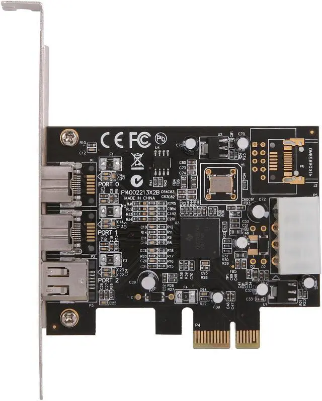 Alt view image 3 of 5 - SYBA SY-PEX30016 3 Port IEEE 1394 Firewire 2x 1394B & 1x 1394A PCIe 1.1 x1 Card TI XIO2213B Chipset