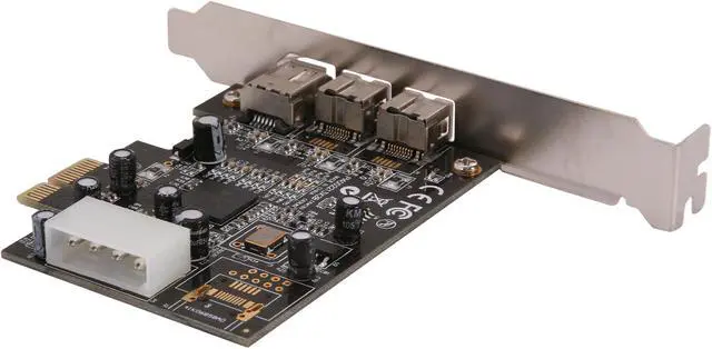 Alt view image 5 of 5 - SYBA SY-PEX30016 3 Port IEEE 1394 Firewire 2x 1394B & 1x 1394A PCIe 1.1 x1 Card TI XIO2213B Chipset