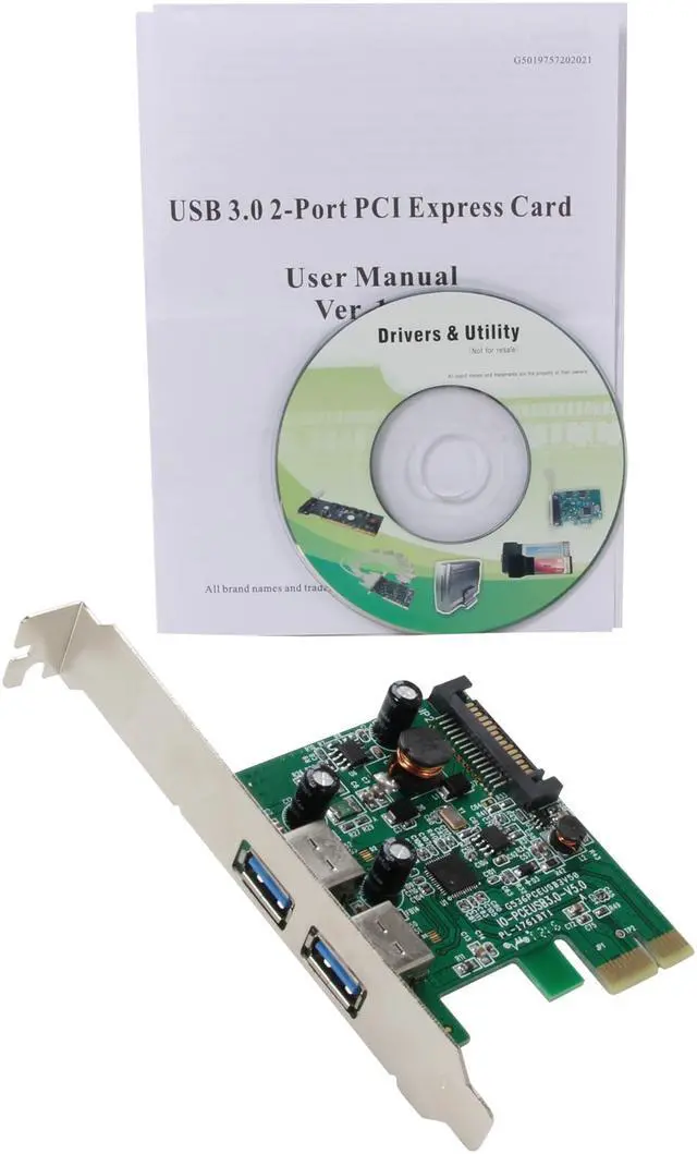 Alt view image 6 of 7 - SYBA USB 3.0 PCI-Express 2-port SATA Powered Controller Card Model SY-PEX20124