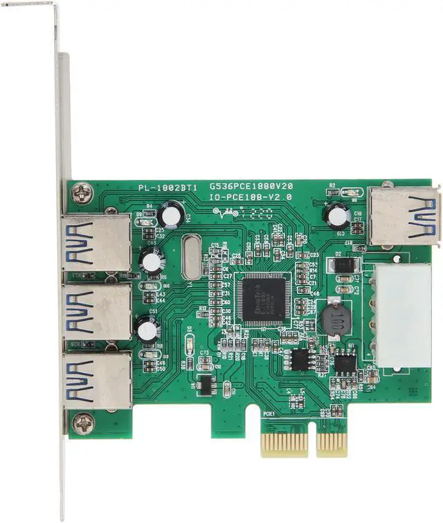 Alt view image 4 of 6 - SYBA USB 3.0 (3+1) PCI-e Controller Card, Etron Chipset, Molex (IDE HD 4-pin) Built-in Model SY-PEX20135